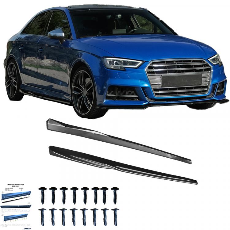 Upgrade Design Seitenschweller Set passend für Audi A3 8V / S3 8V Facelift 13-20 Hochglanz schwarz
