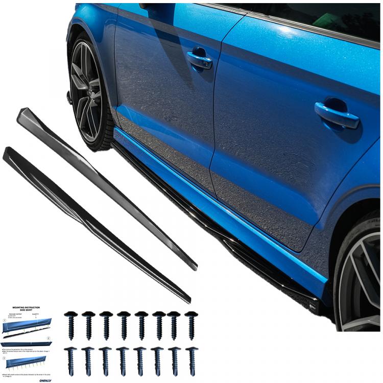 Upgrade Design Seitenschweller Set passend für Audi A3 8V / S3 8V Facelift 13-20 Hochglanz schwarz