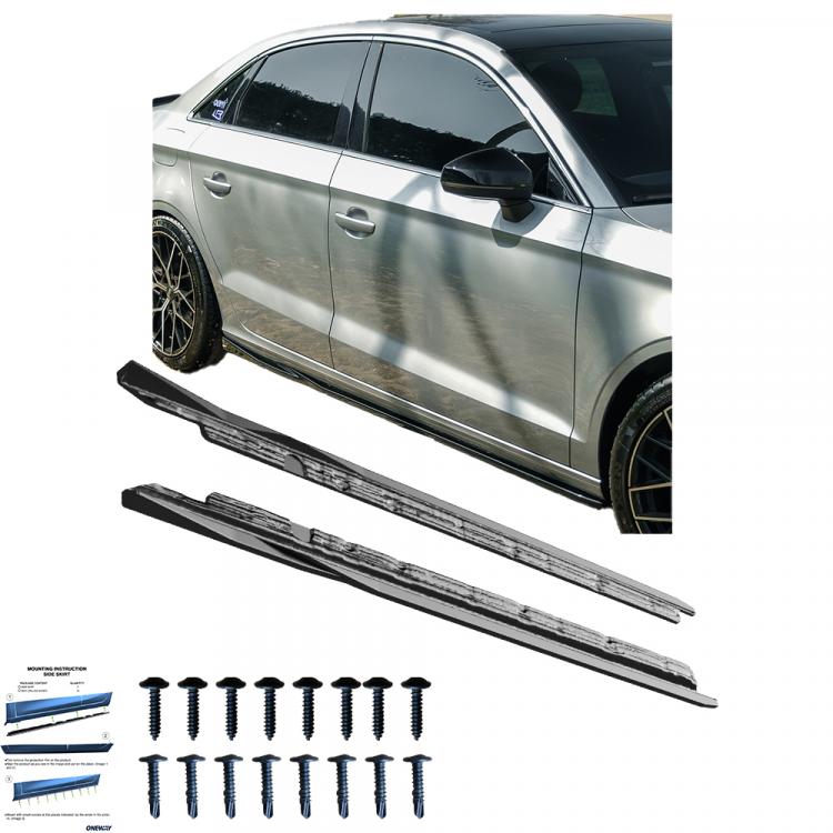 Preview: Upgrade Design Seitenschweller Set passend für Audi A3 8V Facelift 16-20 Hochglanz schwarz