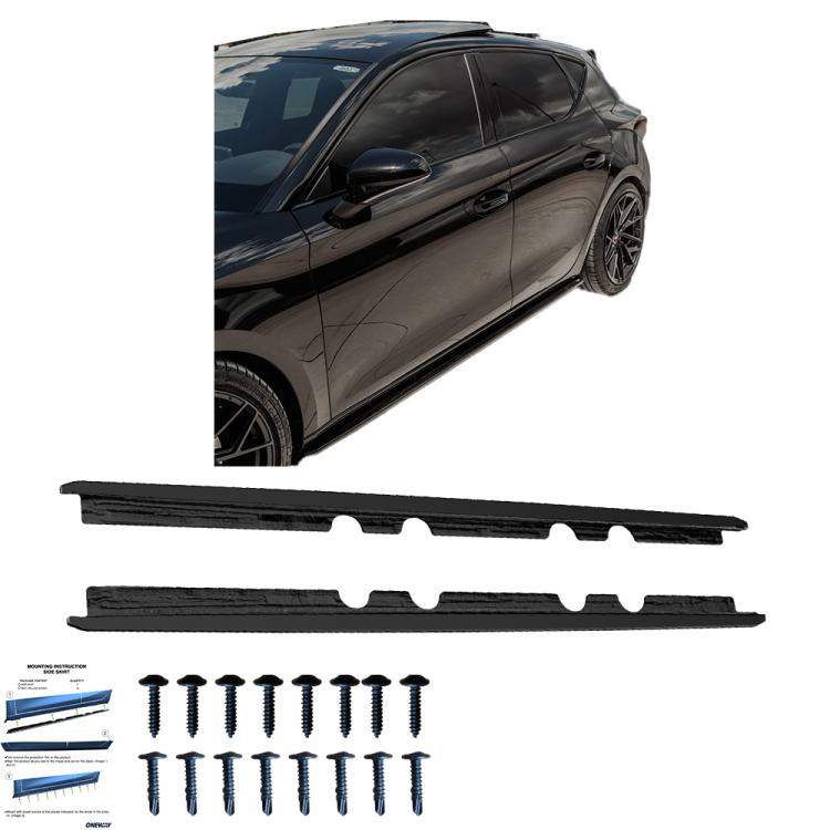 Preview: Upgrade Sport Design Seitenschweller Set passend für Seat CUPRA Leon MK1 / MK1 Facelift 20+ Hochglanz schwarz