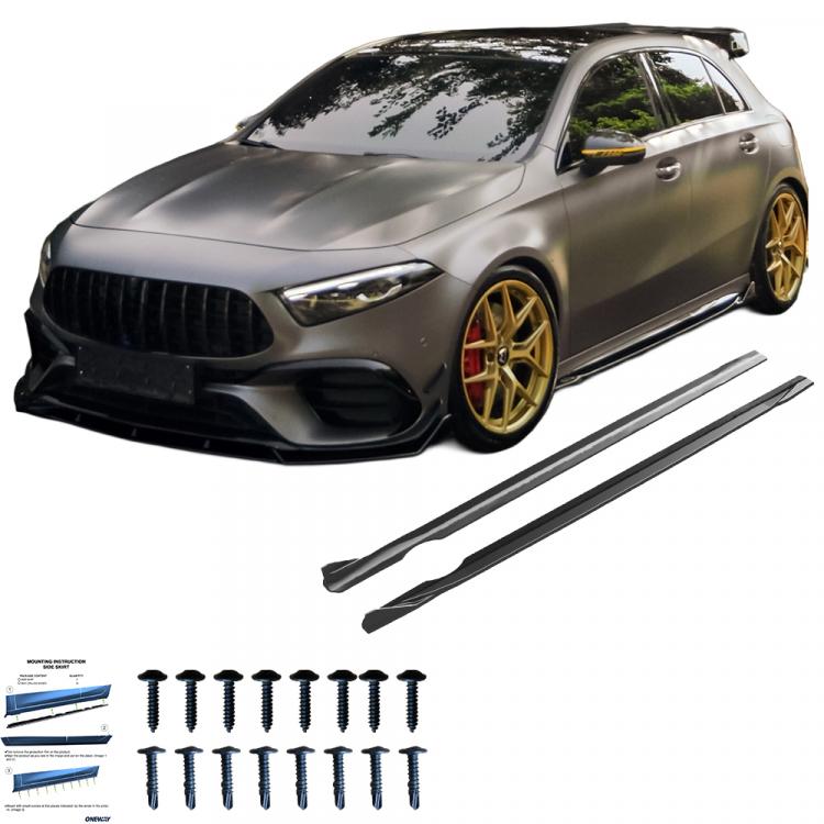 Upgrade Sport Design Seitenschweller Set passend für Mercedes Benz A-Klasse W177 Facelift 19+ Hochglanz schwarz