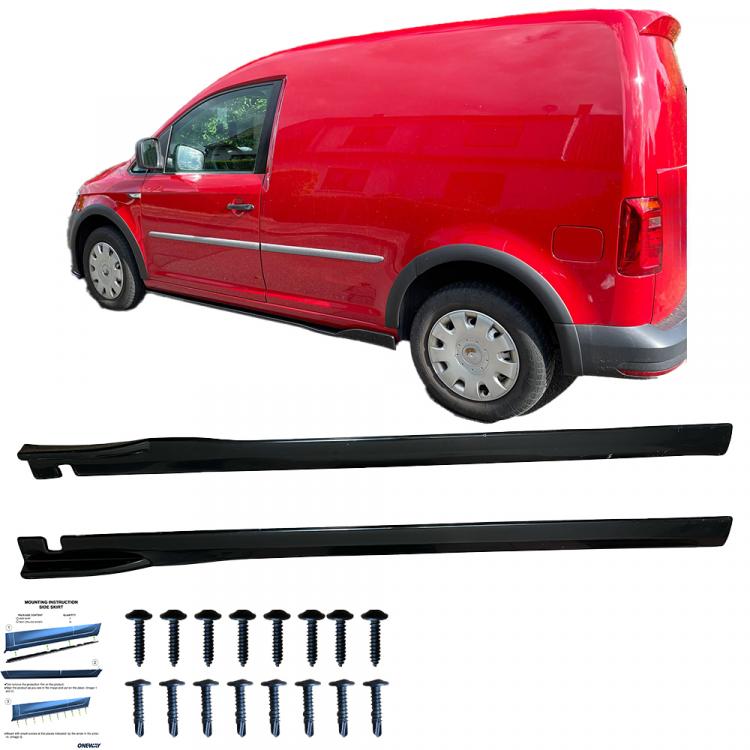Upgrade Design Seitenschweller Set passend für VW Caddy MK4 15-20 Hochglanz schwarz
