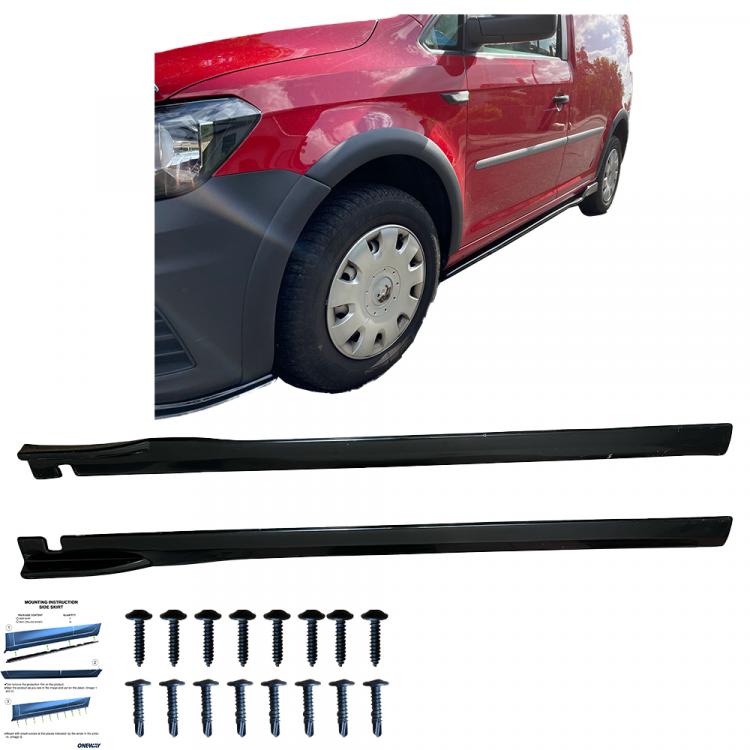 Upgrade Design Seitenschweller Set passend für VW Caddy MK4 15-20 Hochglanz schwarz