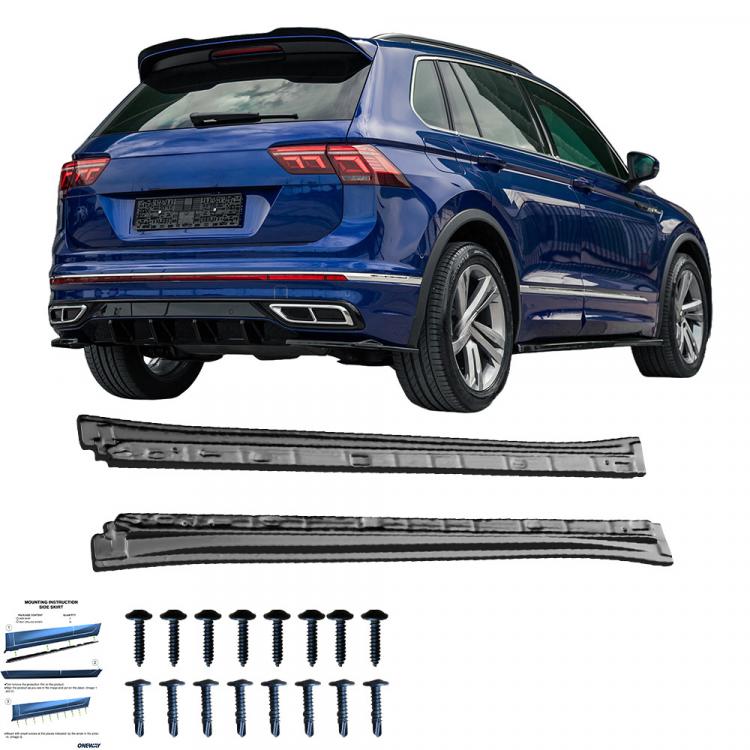 Upgrade Sport Design Seitenschweller Set passend für VW Tiguan MK2 Facelift 20+ Hochglanz schwarz