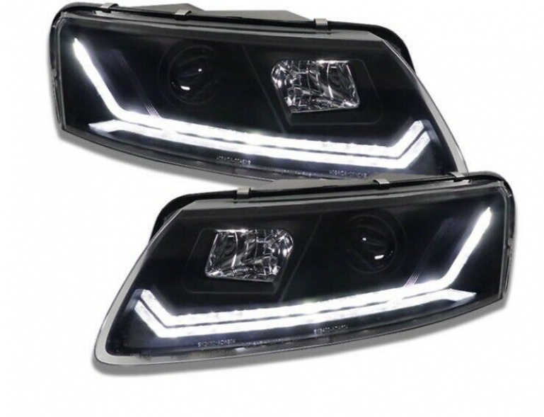 Xenon LED Tagfahrlicht Scheinwerfer für Audi A6 C6 (4F) 08-11 schwarz mit dynamischem Blinker