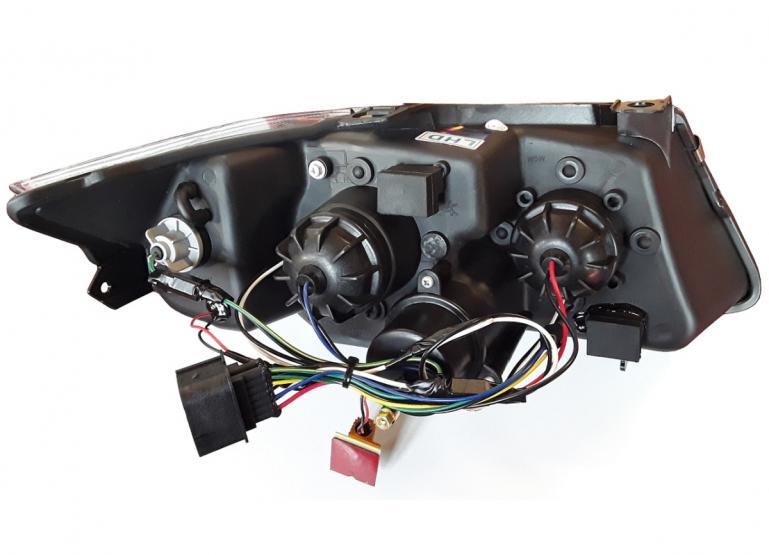 Upgrade Design 3D LED Angel Eyes Scheinwerfer für BMW 3er E90/E91 05-08 schwarz mit LED Blinker