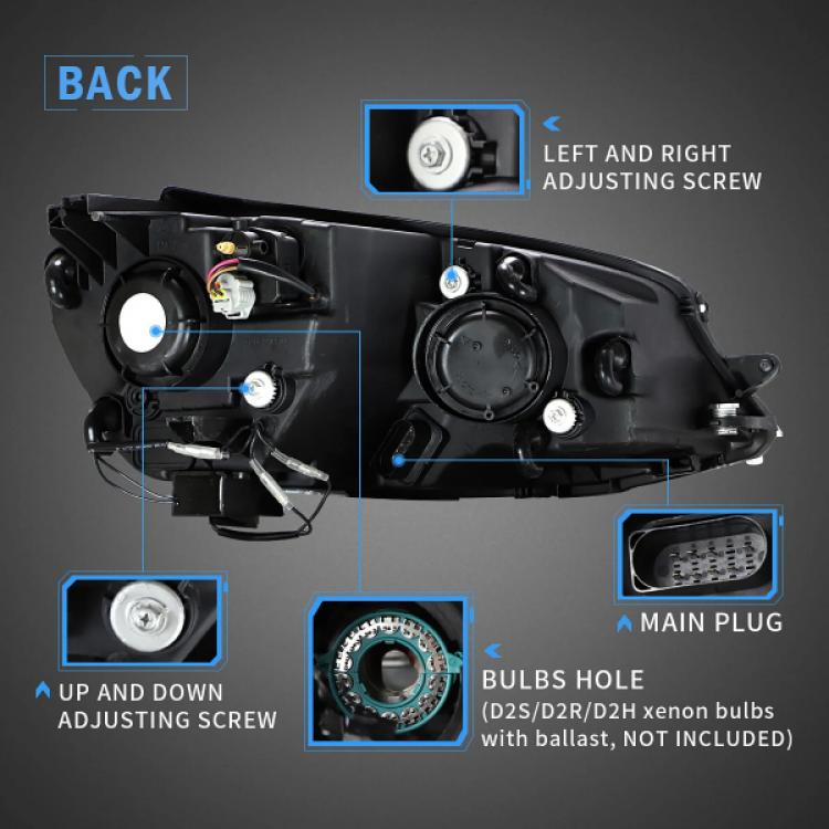 LED Tagfahrlicht Scheinwerfer für VW Golf 7 12-17 schwarz/rot im Facelift Design mit dynamischem LED Blinker