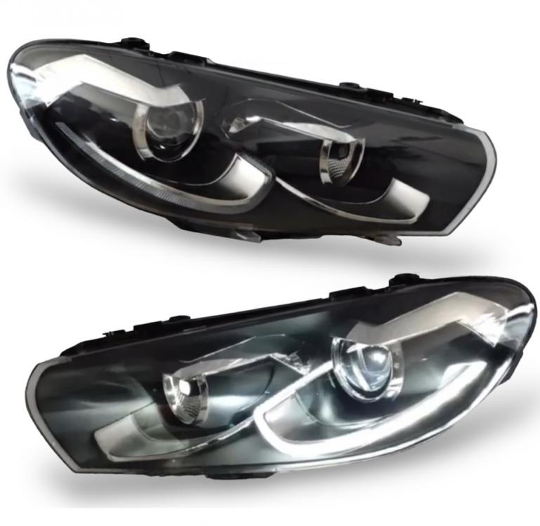 VOLL LED Tagfahrlicht Scheinwerfer Set für VW Scirocco III (3) 08-14 "complete Black"