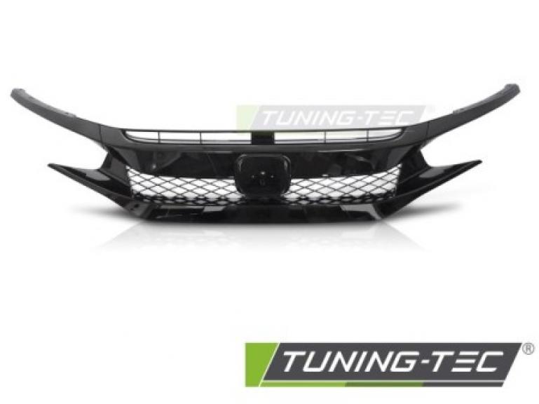 Preview: Upgrade Design Sportgrill / Frontgrill passend für Honda Civic X 16-21 Hochglanz schwarz