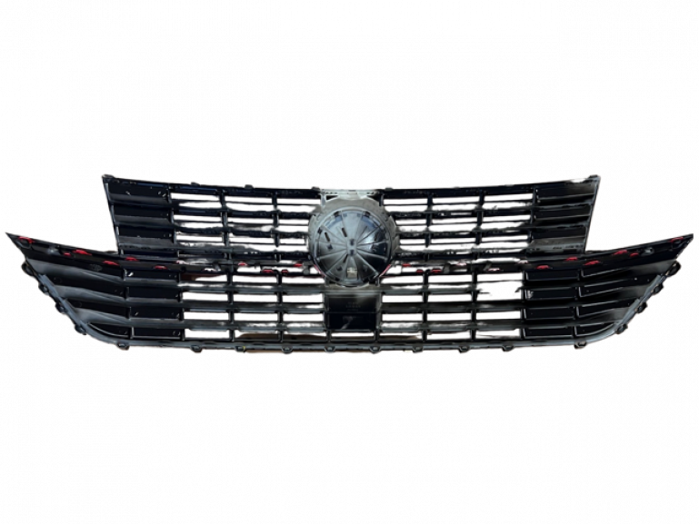Upgrade Design Kühlergrill für Volkswagen T6.1 ab 2019 Hochglanz schwarz / rot