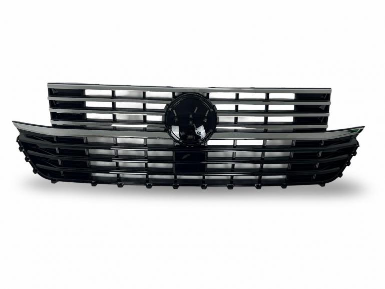Upgrade Design Kühlergrill für Volkswagen T6.1 ab 2019 Hochglanz schwarz / chrom