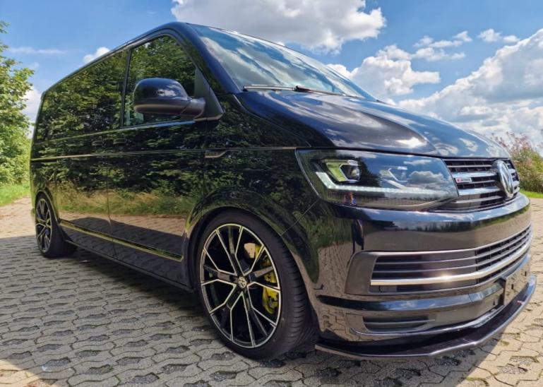 Voll LED Tagfahrlicht Scheinwerfer passend für VW T6 15-19 schwarz mit dynamischen LED Blinker