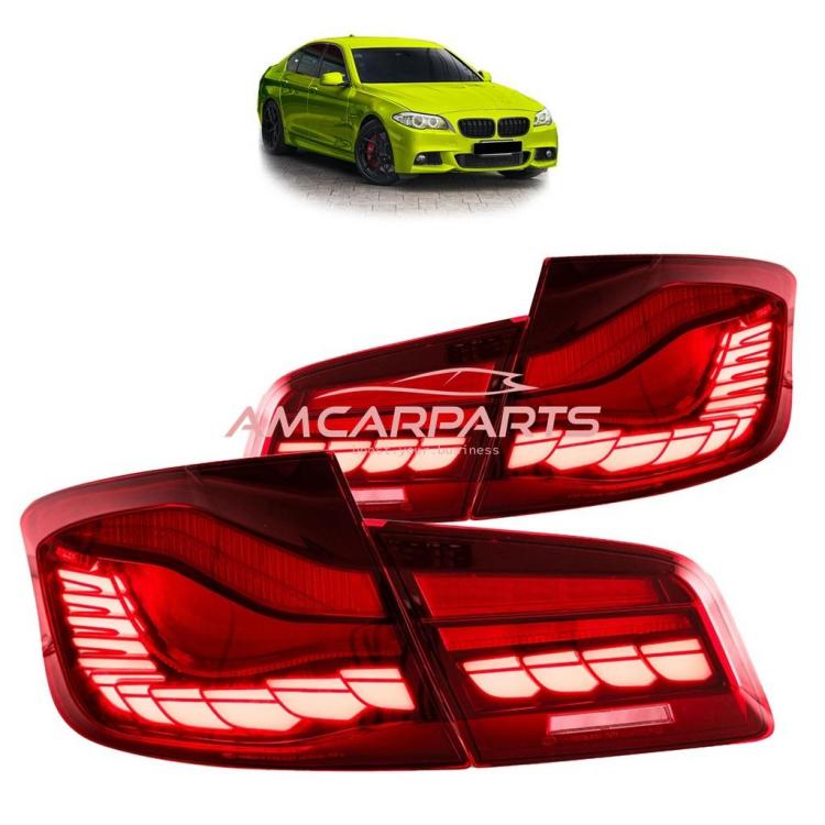 Voll LED Upgrade Design Rückleuchten passend für BMW 5er F10 Lim. 10-16 rot in OLED Technik mit dynamischem Blinker