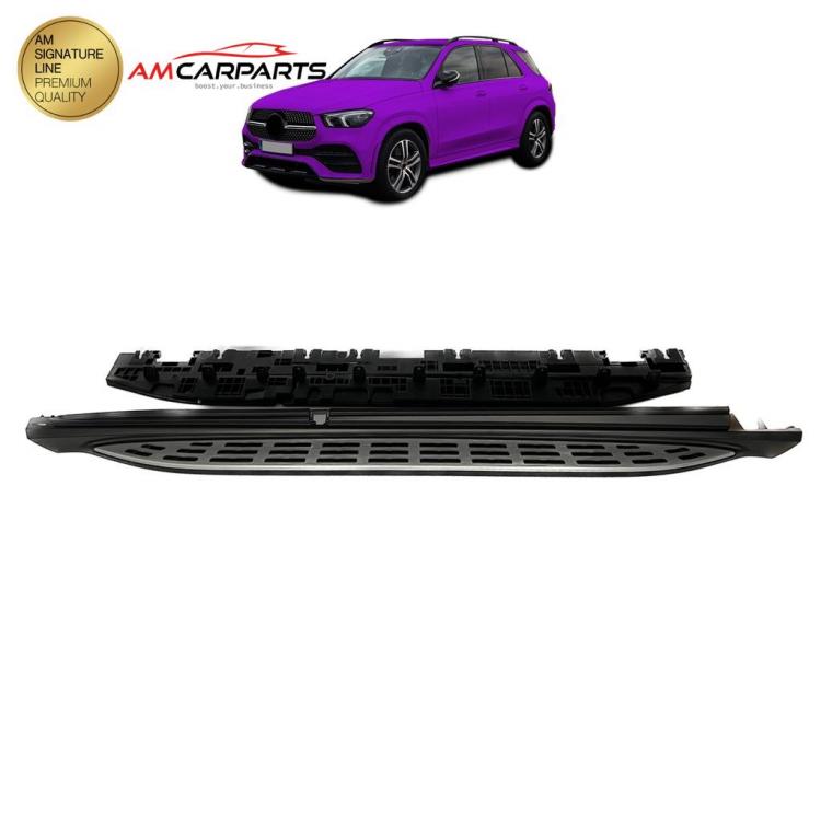 Upgrade Design Trittbretter / Einstiegsleisten passend für Mercedes Benz GLE (V167) 18+ inkl. Montagematerial + Umfeldbeleuchtung + Hochglanz schwarz