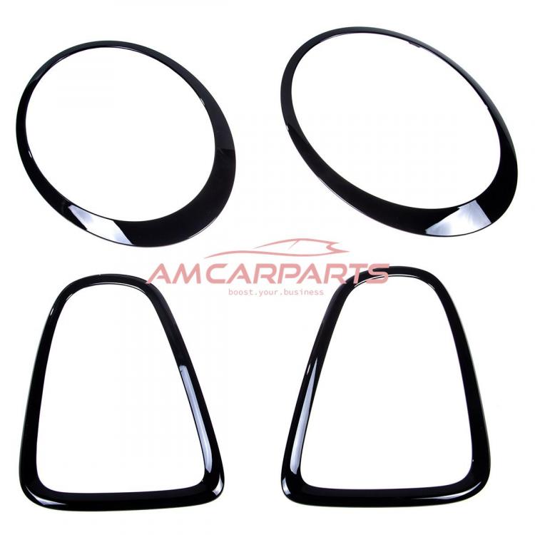 "Blackshine" Upgrade Rahmen/Blenden Set passend für Kühlergrill / Scheinwerfer / Rückleuchten passend für Mini Cooper R56 06-13 Hochglanz schwarz