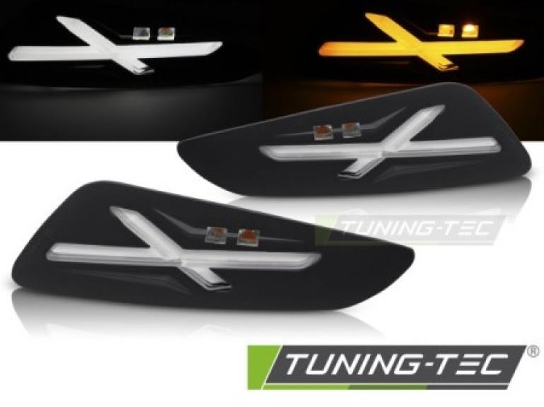 LED Upgrade Design Frontblinker Set passend für Vespa Sprint / Primavera 125 / 150 18-26 schwarz/rauch