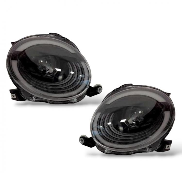 Preview: VOLL LED Upgrade Design Scheinwerfer Set passend für Fiat 500 07-24 schwarz (für werks. Halogen)