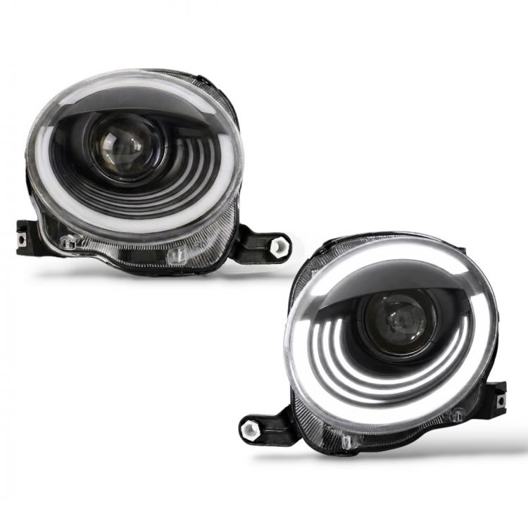 VOLL LED Upgrade Design Scheinwerfer Set passend für Fiat 500 07-24 schwarz (für werks. Halogen)