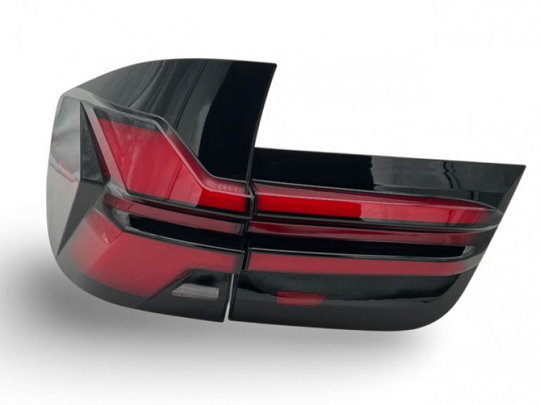 VOLL LED 3D Upgrade Design Lightbar Rückleuchten Set für BMW X5 E70 07-10 schwarz/rot