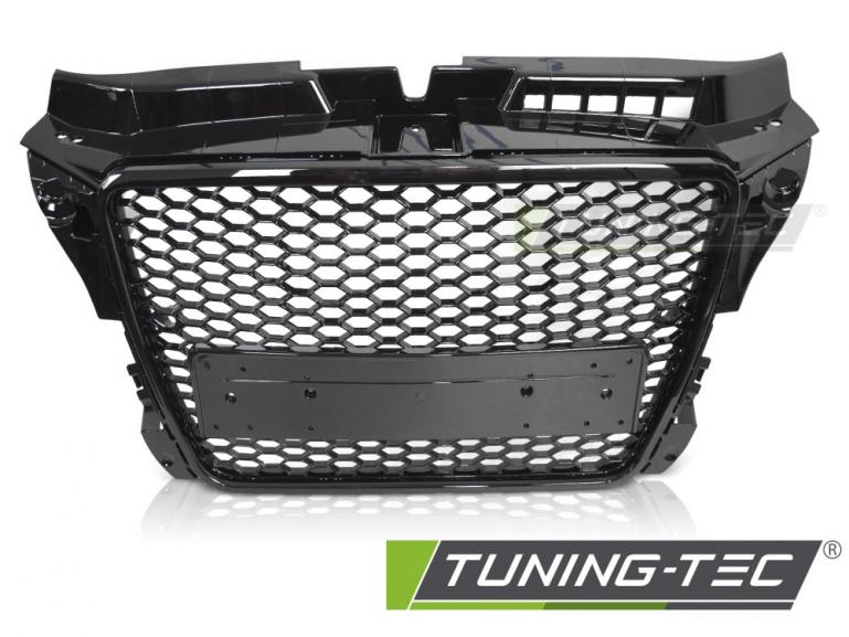 Preview: Upgrade Sportgrill / Kühlergrill für Audi A3 8P Facelift 08-12 Hochglanz Schwarz