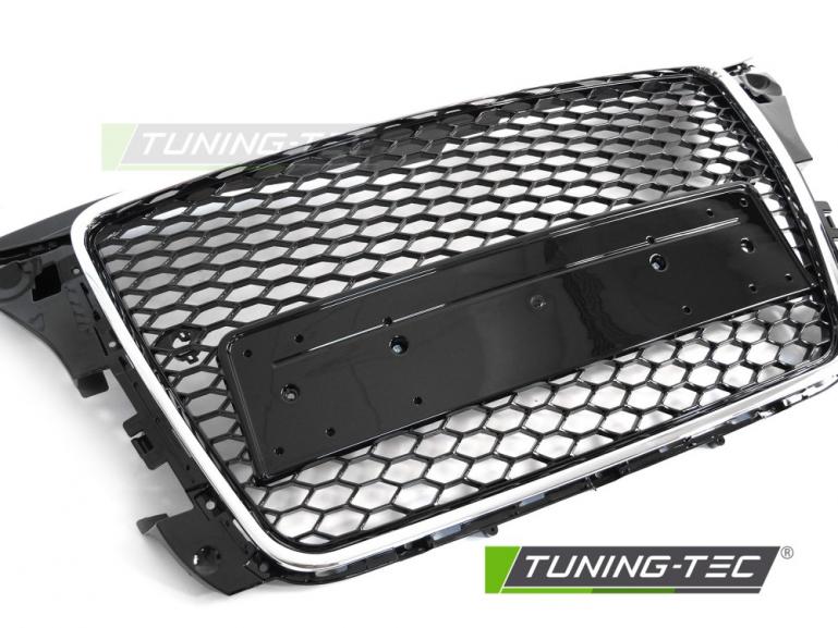 Preview: Upgrade Sportgrill / Kühlergrill für Audi A3 8P Facelift 08-12 Hochglanz Schwarz / Chrom