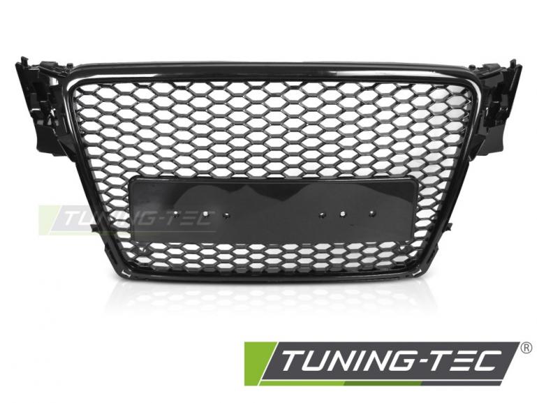 Preview: Upgrade Design Sportgrill / Kühlergrill für Audi A4 B8 08-11 Hochglanz Schwarz