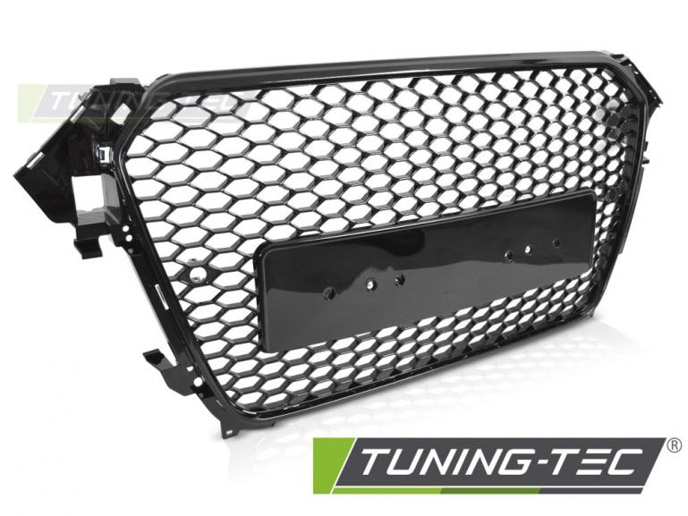 Upgrade Design Sportgrill / Kühlergrill für Audi A4 B8 Facelift 12-15 Hochglanz Schwarz
