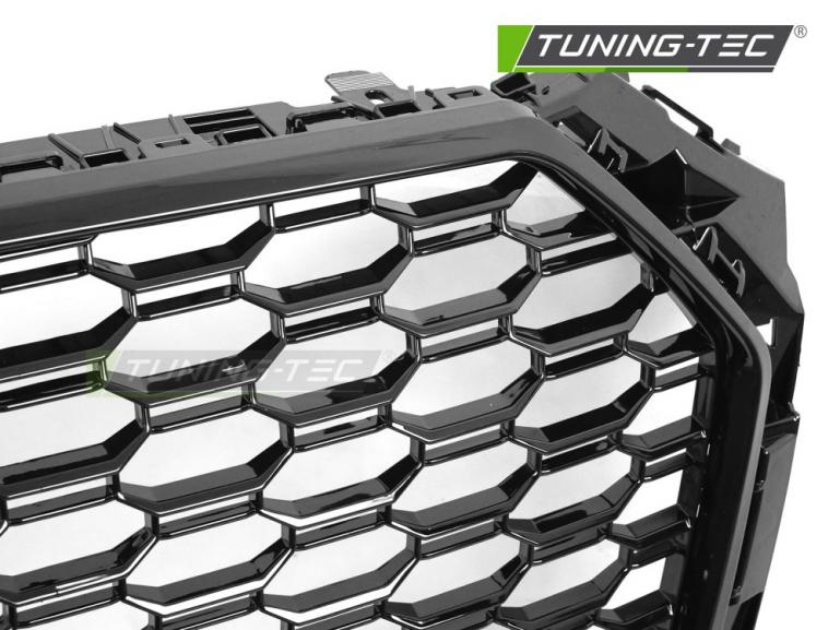 Upgrade "Plus" Sportgrill / Kühlergrill für Audi A4 B9 (8W) 15-19 Hochglanz schwarz in Wabendesign