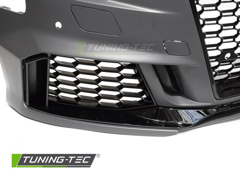 Upgrade Design Frontstoßstange für Audi A3 8V Facelift 17-20 inkl. Zubehör in Hochglanz schwarz mit PDC