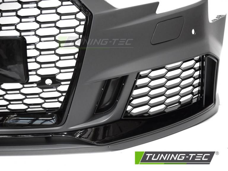 Upgrade Design Frontstoßstange für Audi A3 8V Facelift 17-20 inkl. Zubehör in Hochglanz schwarz mit PDC