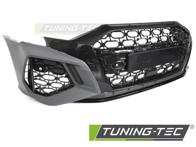 Upgrade Design Frontstoßstange für Audi A3 8Y 19-24 inkl. Zubehör in Hochglanz schwarz mit PDC