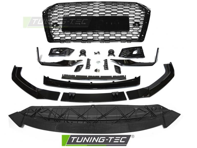Upgrade "Plus" Design Frontstoßstange für Audi A4 B9 (8W) 15-19 inkl. Zubehör in Hochglanz schwarz