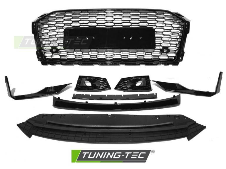 Upgrade Frontstoßstange Sport PDC für Audi A5 F5 16-18 inkl. Zubehör in Hochglanz schwarz