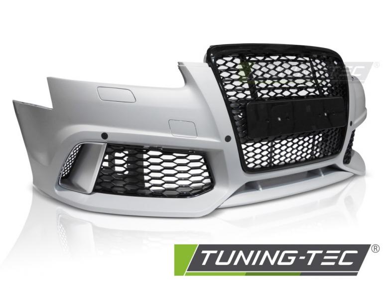 Upgrade Frontstoßstange Sport für Audi A6 C6 04-11 inkl. Zubehör in Hochglanz schwarz