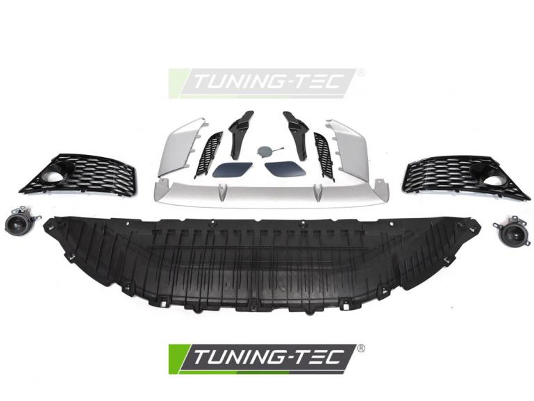 Preview: Upgrade Frontstoßstange Sport für Audi A6 C7 14-18 inkl. Zubehör in Hochglanz schwarz