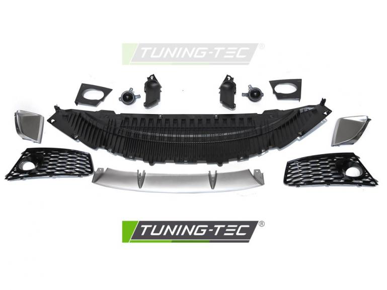 Upgrade Frontstoßstange Sport PDC für Audi A7 4G 10-14 inkl. Zubehör in Hochglanz schwarz