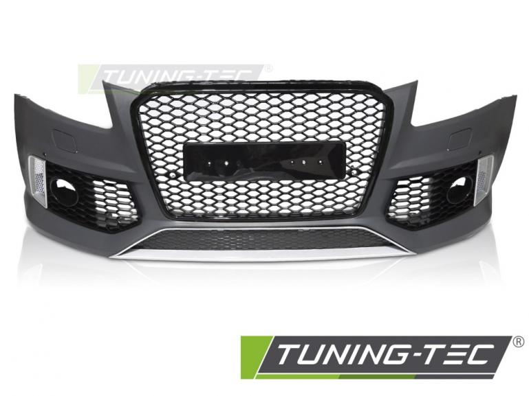 Preview: Upgrade Frontstoßstange Sport für Audi Q5 12-16 inkl. Zubehör in Hochglanz schwarz/Silber Matt