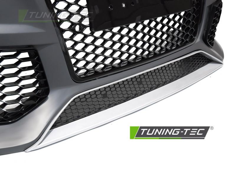 Preview: Upgrade Frontstoßstange Sport für Audi Q5 12-16 inkl. Zubehör in Hochglanz schwarz/Silber Matt