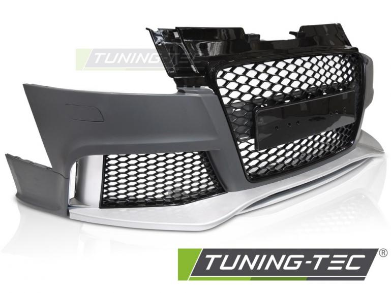 Upgrade Frontstoßstange Sport für Audi TT 8J 06-14 inkl. Zubehör in Hochglanz schwarz / Silber matt
