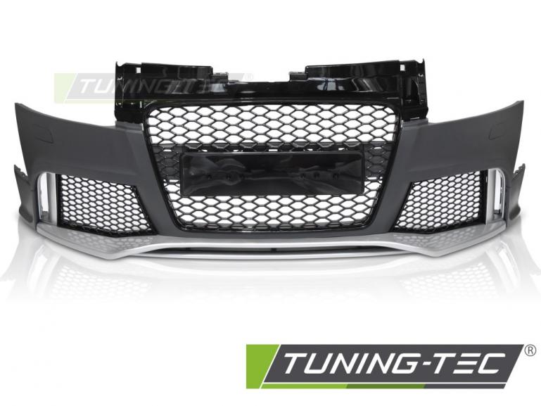 Upgrade Frontstoßstange Sport für Audi TT 8J 06-14 inkl. Zubehör in Hochglanz schwarz / Silber matt