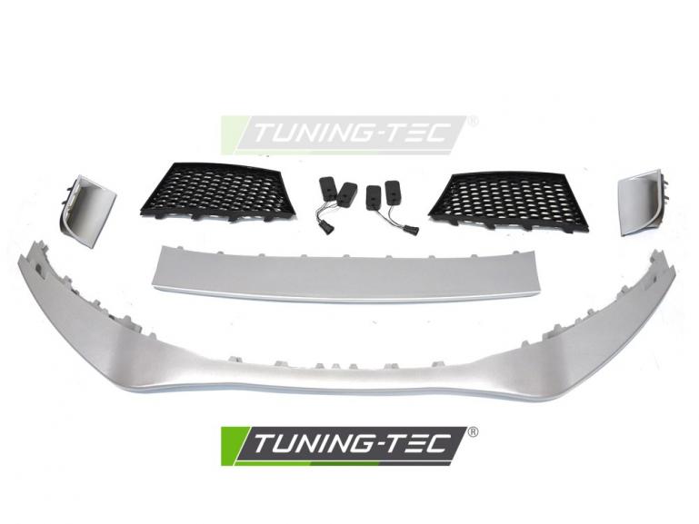 Upgrade Frontstoßstange Sport für Audi TT 8J 06-14 inkl. Zubehör in Hochglanz schwarz / Silber matt