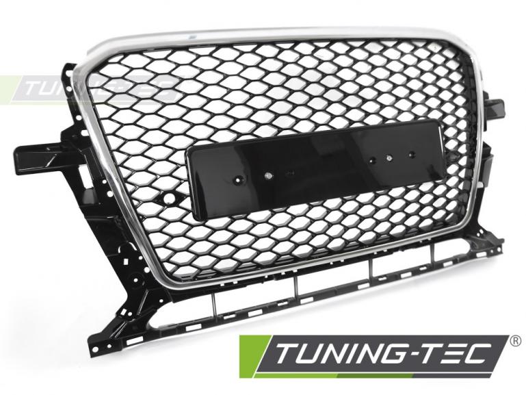 Upgrade Sportgrill / Kühlergrill passend für Audi Q5 8R Facelift 12-16 Hochglanz schwarz/Chrom