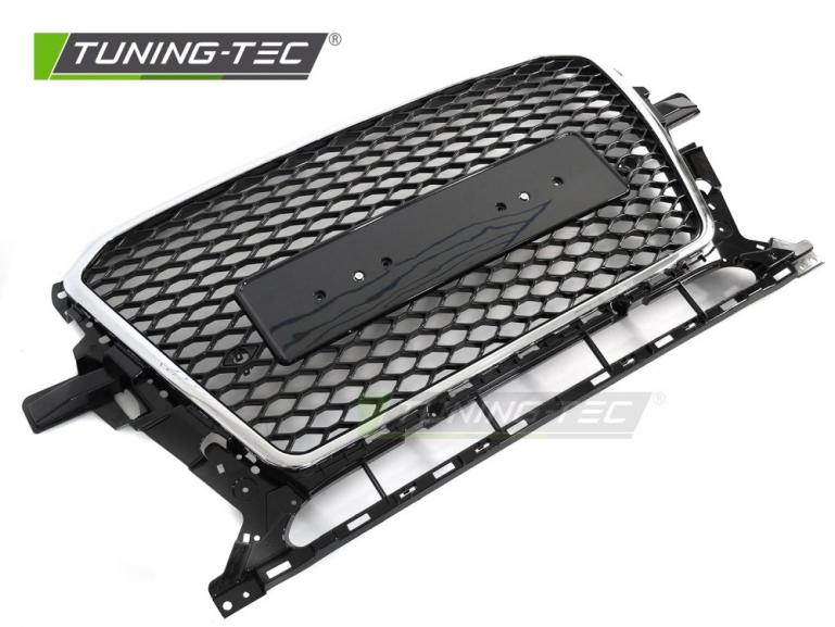 Preview: Upgrade Sportgrill / Kühlergrill passend für Audi Q5 8R Facelift 12-16 Hochglanz schwarz/Chrom