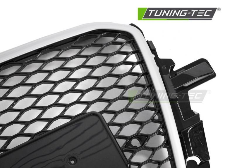 Preview: Upgrade Sportgrill / Kühlergrill passend für Audi Q5 8R Facelift 12-16 Hochglanz schwarz/Silber