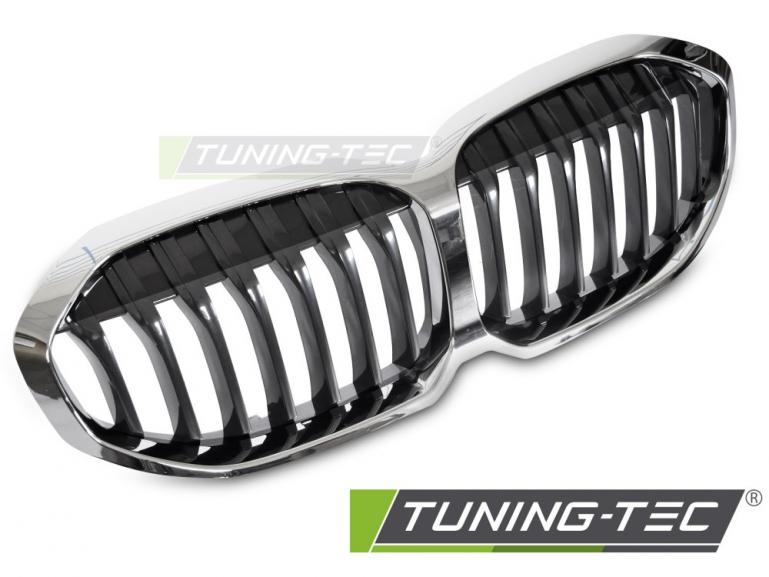 Upgrade Design Sportgrill passend für BMW 1er F40 19-24 Hochglanz schwarz / chrom