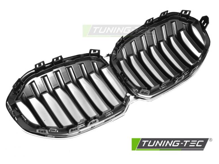 Preview: Upgrade Design Sportgrill passend für BMW 1er F40 19-24 Hochglanz schwarz / chrom