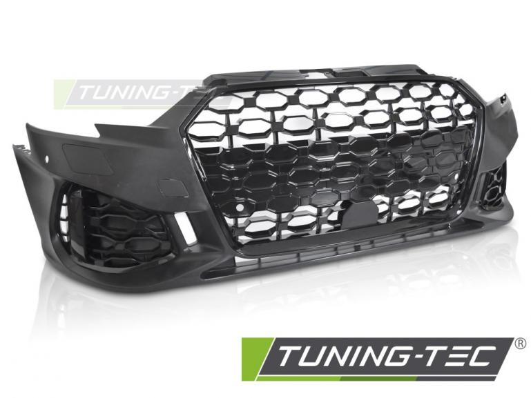 Upgrade Sport Design Frontstoßstange passend für Audi A3 8V Sportback Facelift 17-20 inkl. Zubehör in Hochglanz schwarz mit PDC+ACC