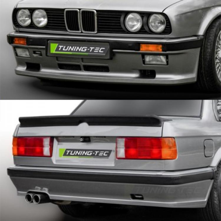 Spar-Paket - Sport Design 1 Heckstoßstange + Sport Design 1 Frontstoßstange für BMW 3er E30 85-94 Limo Cabrio Touring