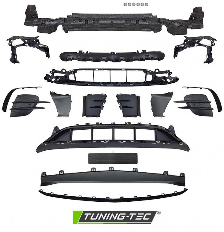Upgrade Design Frontstoßstange für Mercedes-Benz E-Klasse W213/S213 Lim./T-Modell 20-23 mit PDC schwarz glanz