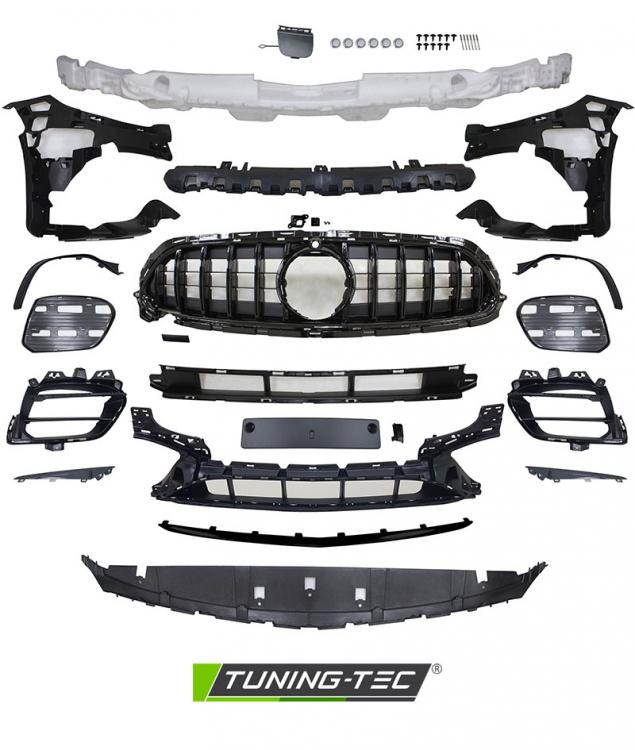 Upgrade Design Frontstoßstange für Mercedes-Benz E-Klasse W213/S213 Lim./T-Modell 20-23 mit PDC schwarz glanz